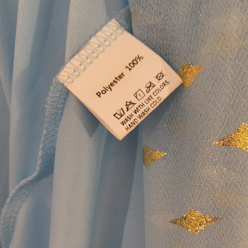 Princess Inspired Blue and Gold Dress - Picture 8 of 12